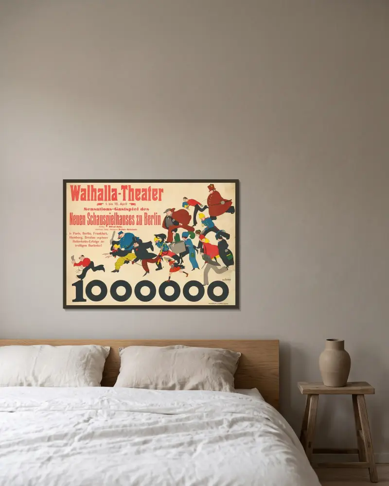 Eine Million, Walhalla-Theater av Julius Klinger inramad på en vägg
