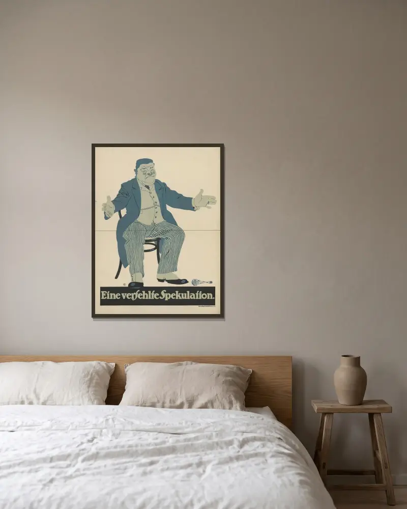 Eine verfehlte Spekulation av Julius Klinger inramad på en vägg