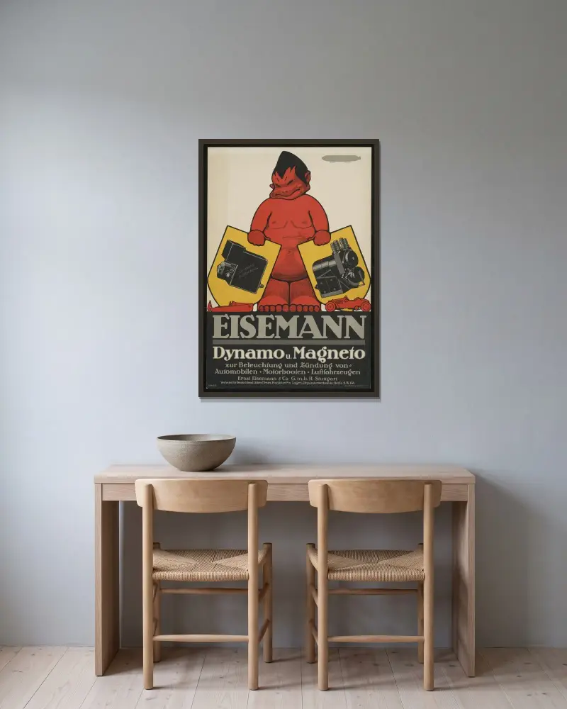 Eisemann av Julius Klinger inramad på en vägg