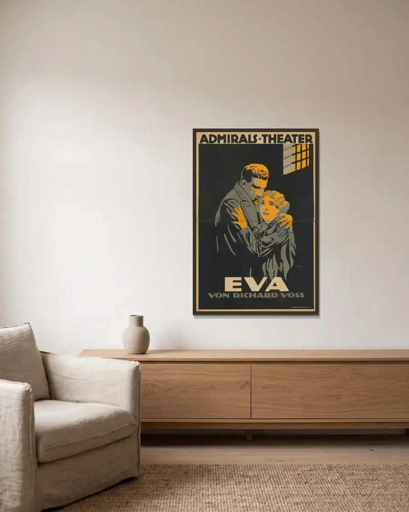 Eva av Julius Klinger inramad på en vägg
