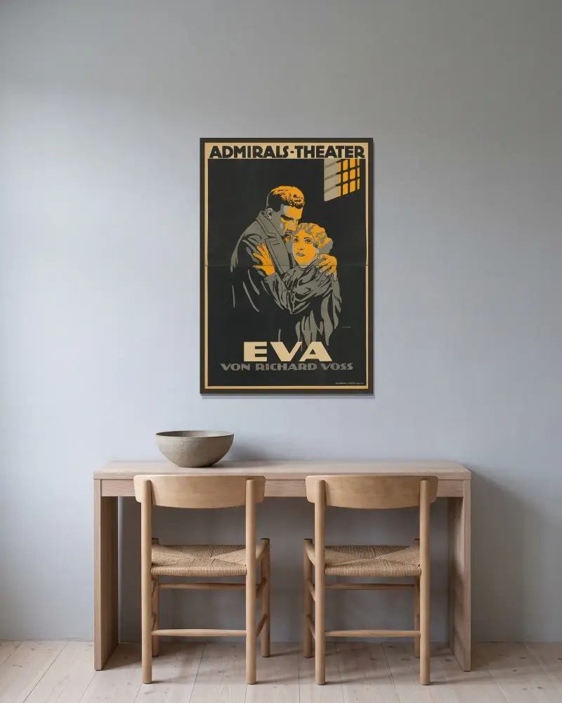 Eva av Julius Klinger inramad på en vägg