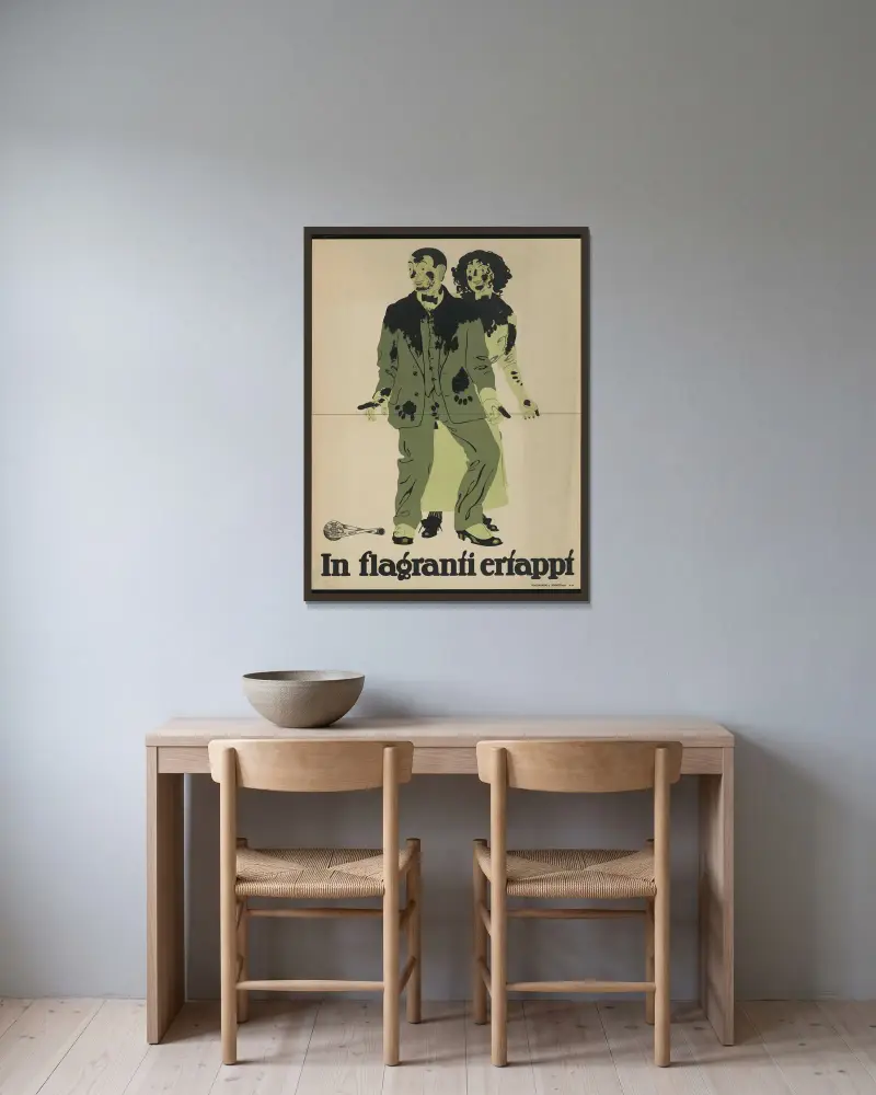In flagranti ertappt von Julius Klinger gerahmt an einer Wand