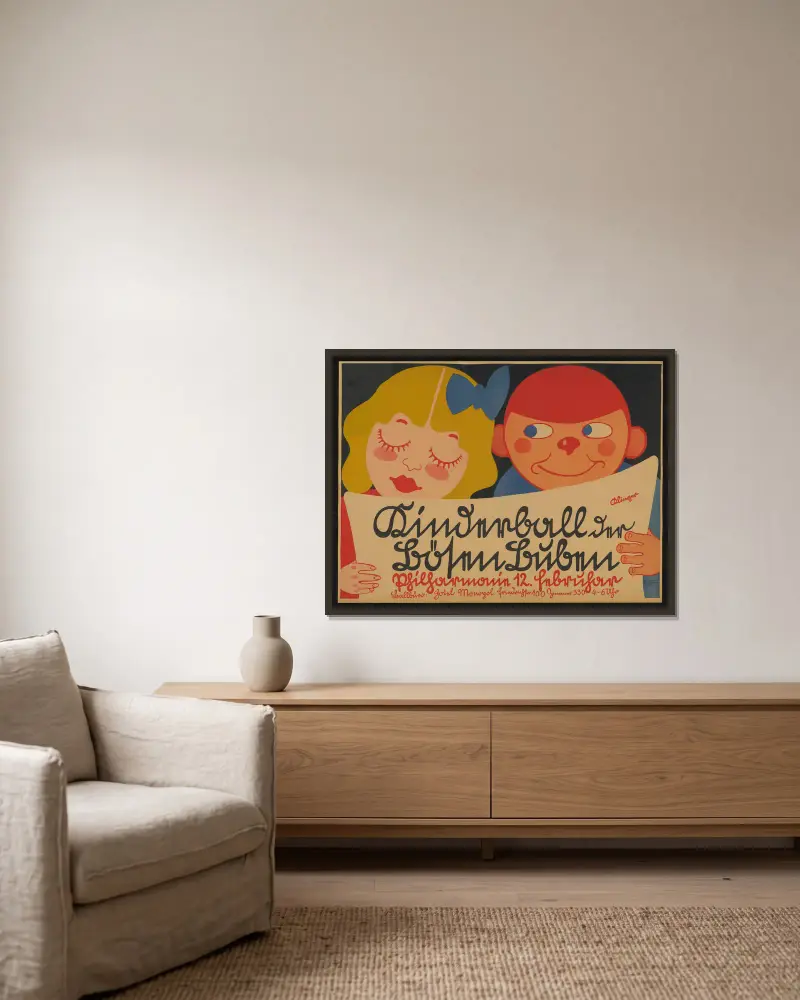 Kinderball der Bösen Buben, 1910 av Julius Klinger inramad på en vägg