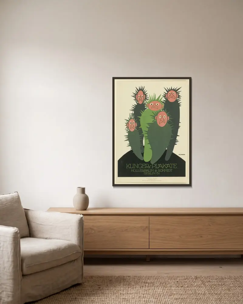 Klinger Plakate Hollerbaum und Schmidt av Julius Klinger inramad på en vägg