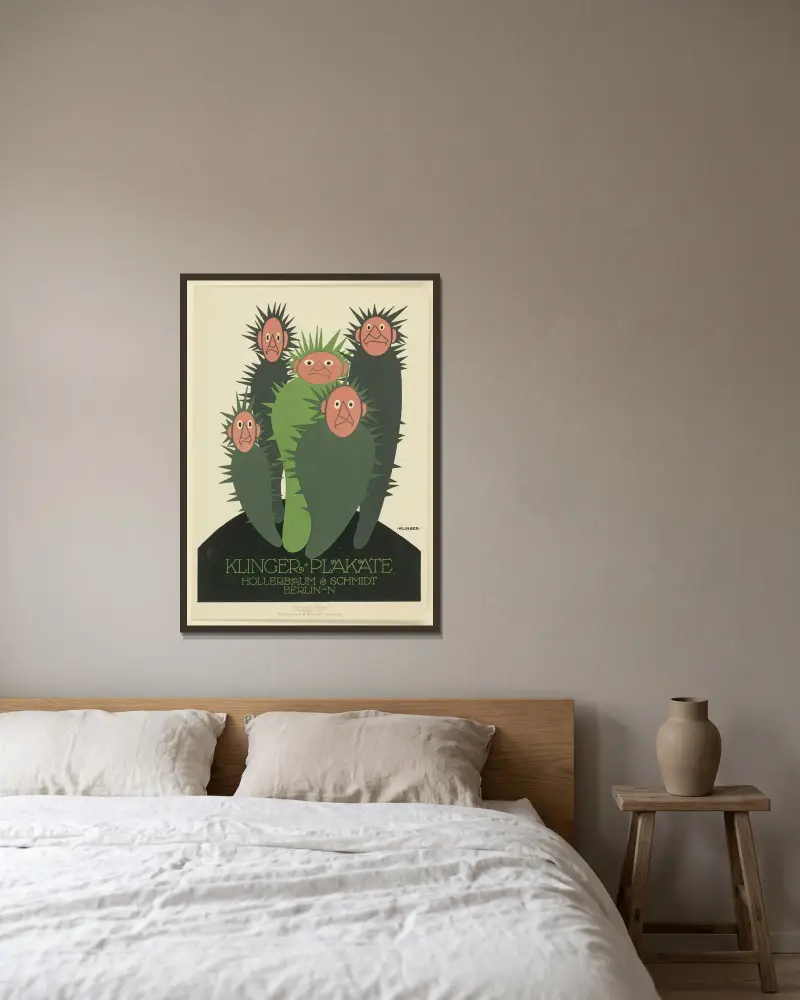 Klinger Plakate Hollerbaum und Schmidt av Julius Klinger inramad på en vägg