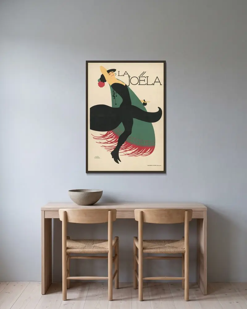 La Joela av Julius Klinger inramad på en vägg