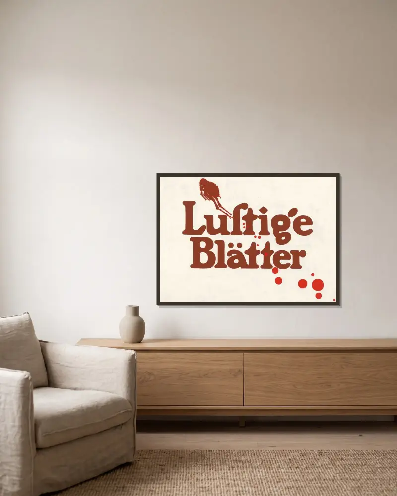 Lustige Blätter av Julius Klinger inramad på en vägg