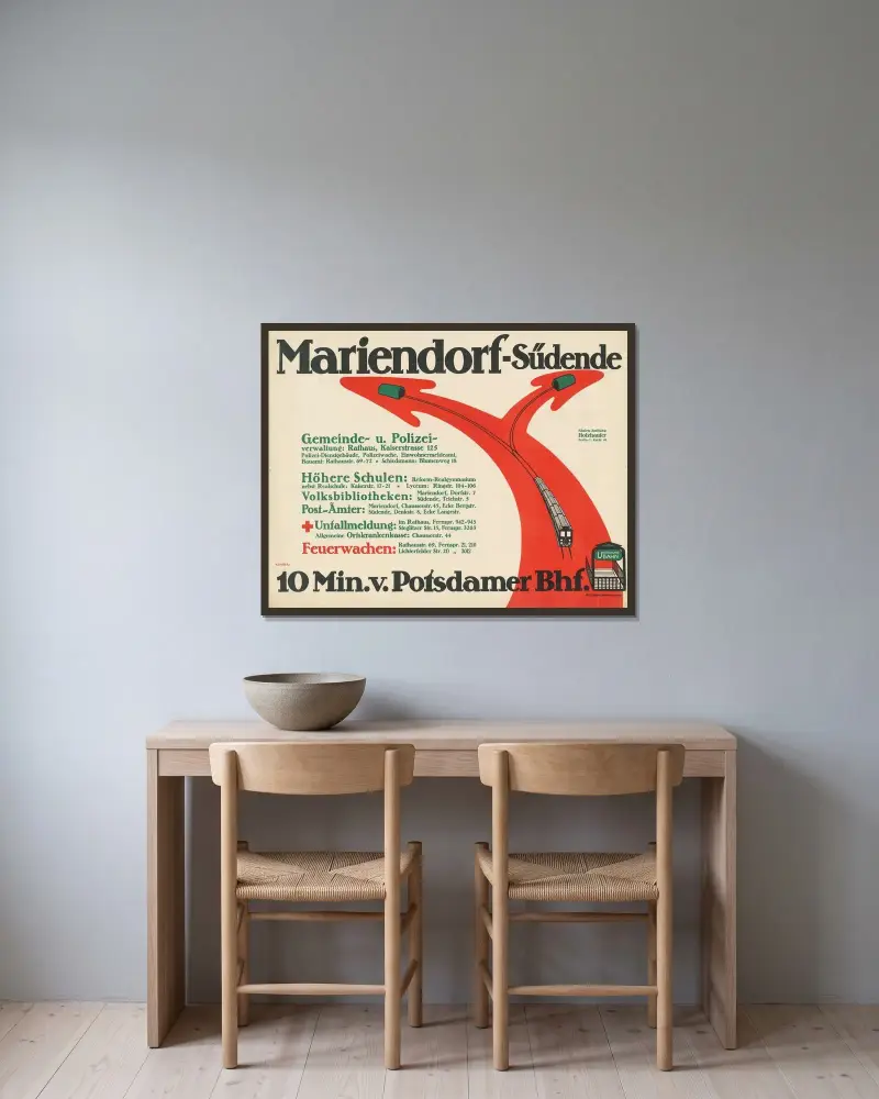 Mariendorf-Südende av Julius Klinger inramad på en vägg