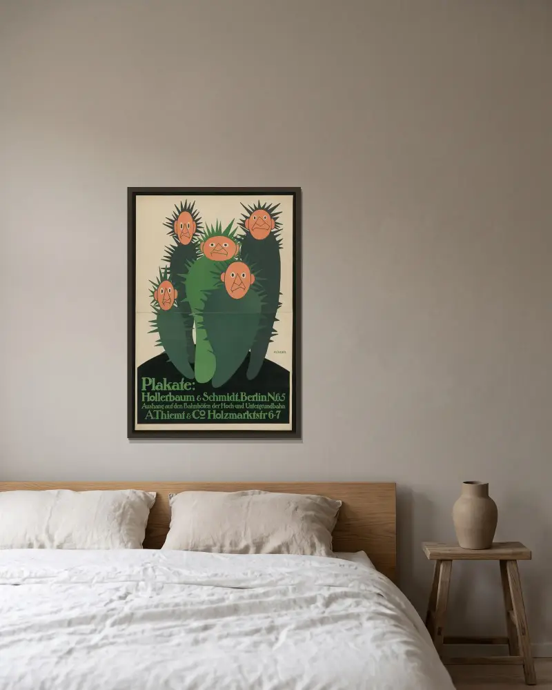 Plakate Hollerbaum und Schmidt av Julius Klinger inramad på en vägg