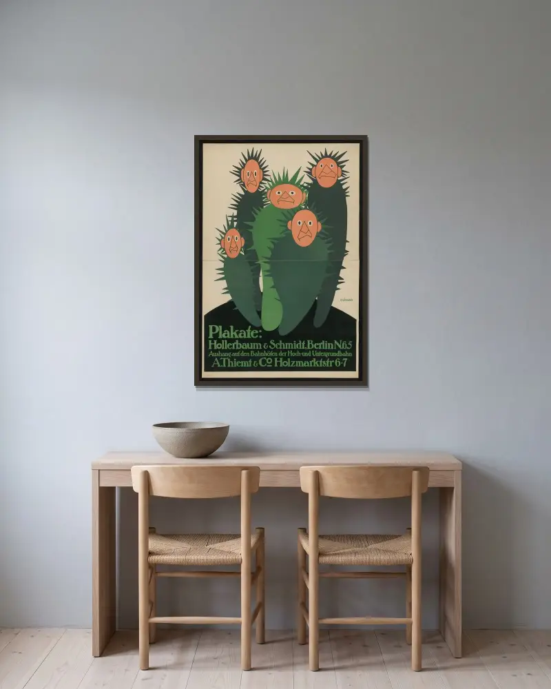 Plakate Hollerbaum und Schmidt av Julius Klinger inramad på en vägg