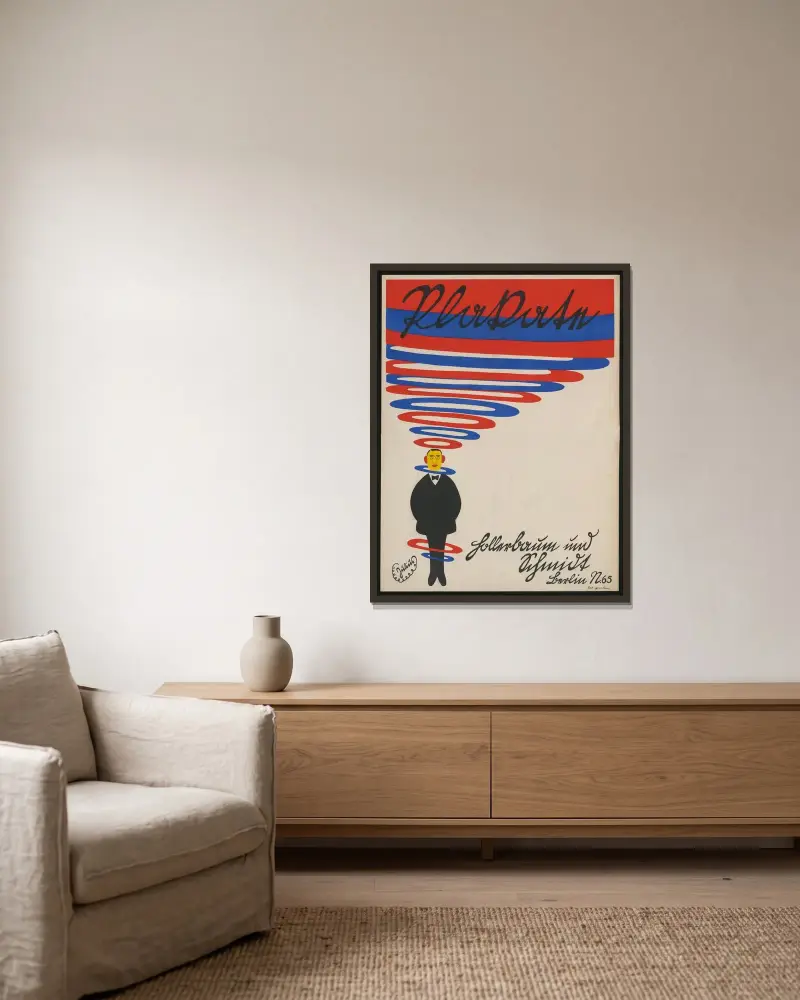 Plakate Hollerbaum und Schmidt av Julius Klinger inramad på en vägg