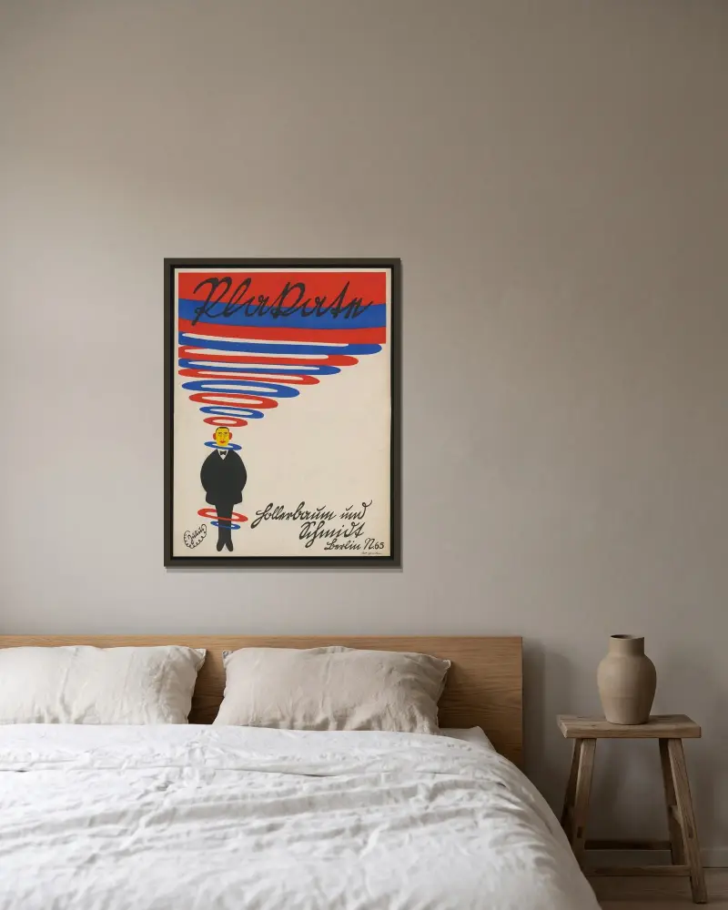 Plakate Hollerbaum und Schmidt av Julius Klinger inramad på en vägg