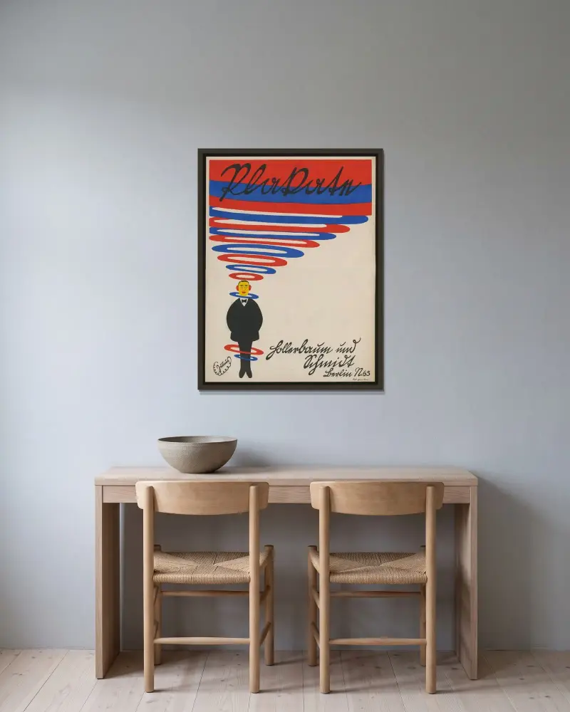 Plakate Hollerbaum und Schmidt av Julius Klinger inramad på en vägg