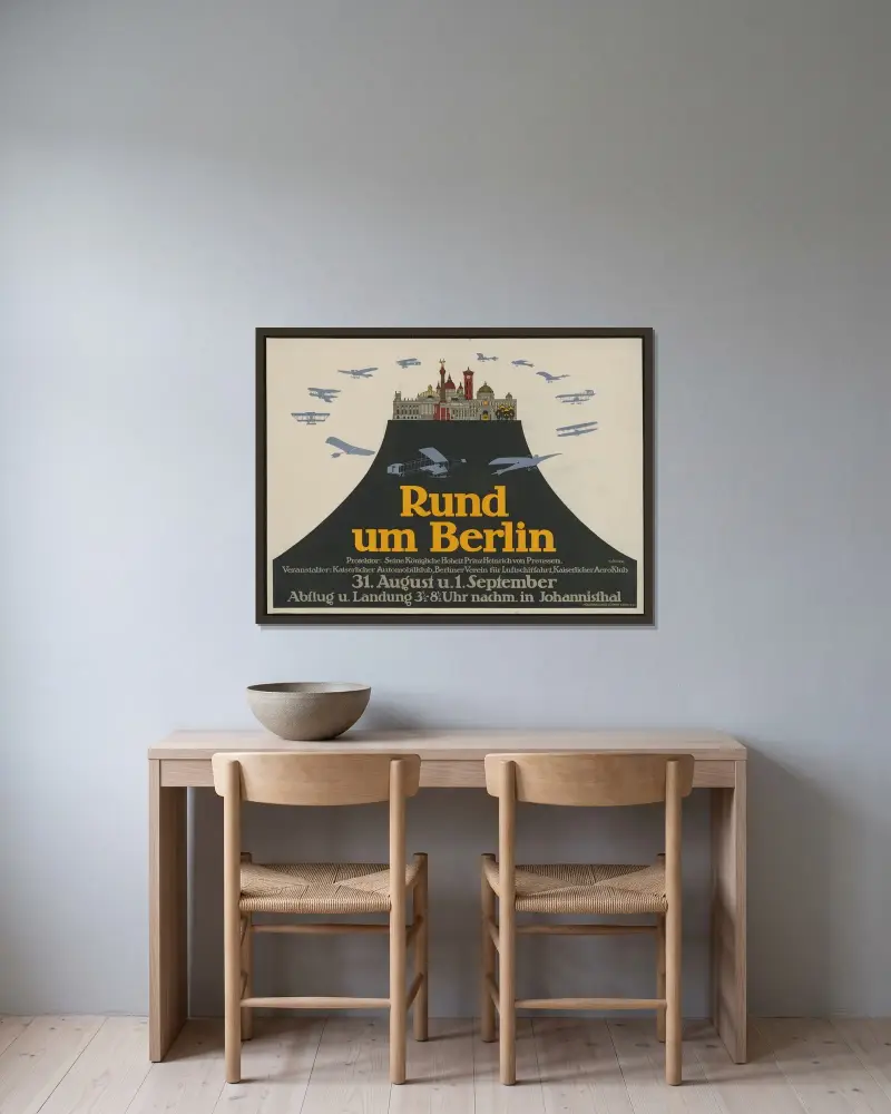 Rundt Berlin av Julius Klinger inramad på en vägg