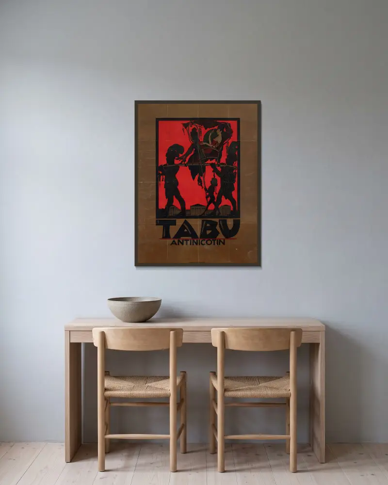 Tabu Antinicotin, 1919 – Nr. 2, Julius Klinger w ramie na ścianie