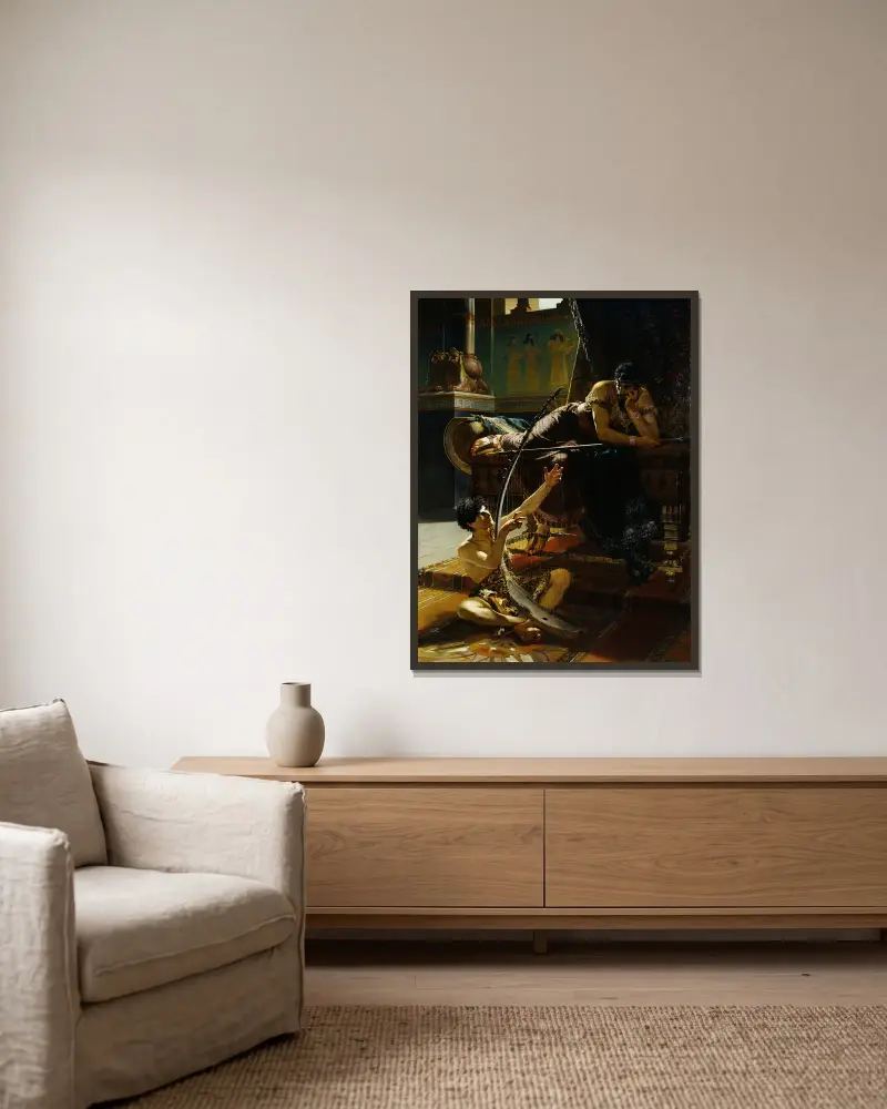 David und Saul von Julius Kronberg gerahmt an einer Wand