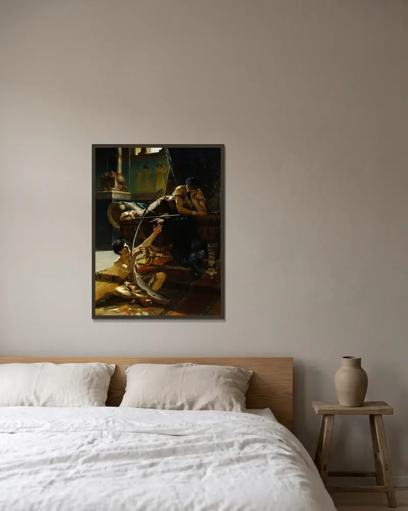 David und Saul von Julius Kronberg gerahmt an einer Wand