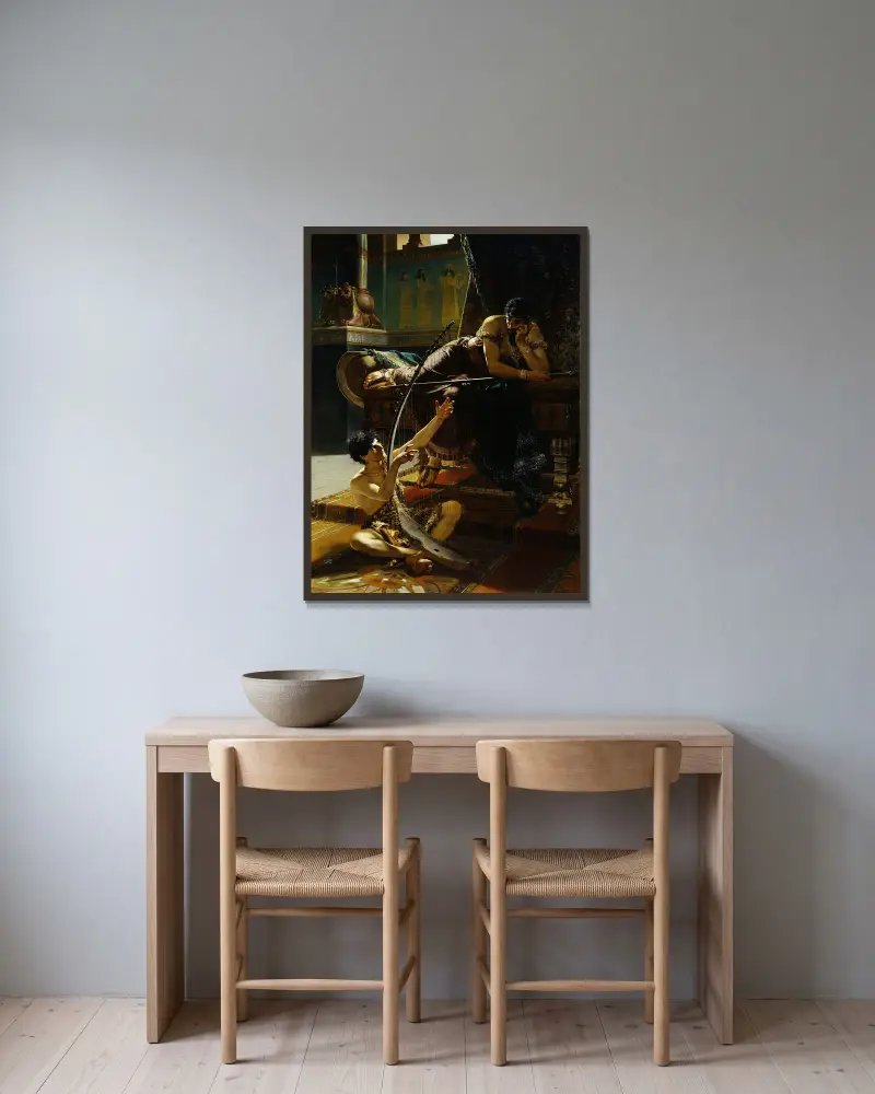 David und Saul von Julius Kronberg gerahmt an einer Wand