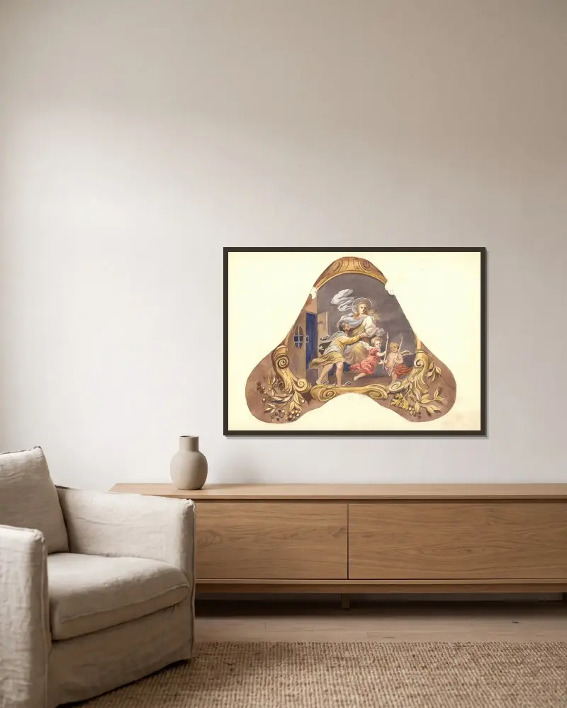 Die Gottesmutter befreit den Gefangenen aus dem Kerker von Juliusz Makarewicz gerahmt an einer Wand