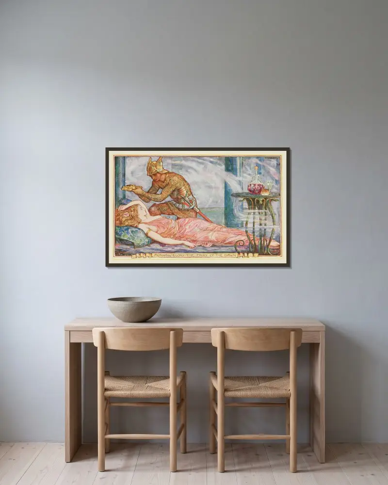 Morgonstjärnan, gryningens fe av Henry Justice Ford inramad på en vägg