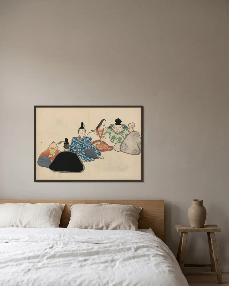 Kōrin gafu – Hōchū Pl.02 av Ogata Kōrin inramad på en vägg