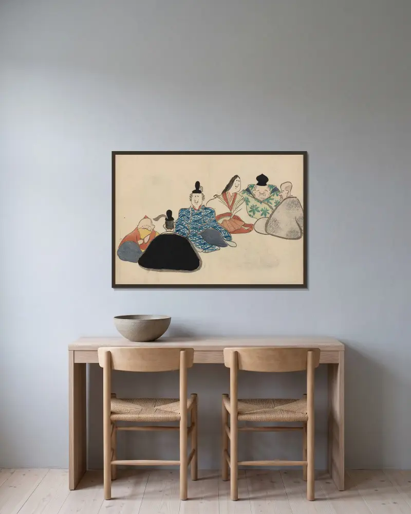 Kōrin gafu – Hōchū Pl.02 av Ogata Kōrin inramad på en vägg
