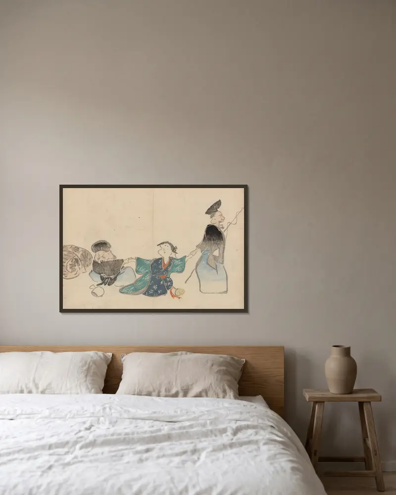 Kōrin gafu – Hōchū Pl.04 av Ogata Kōrin inramad på en vägg