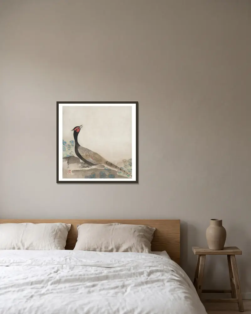 Fasan von Ogata Kōrin gerahmt an einer Wand