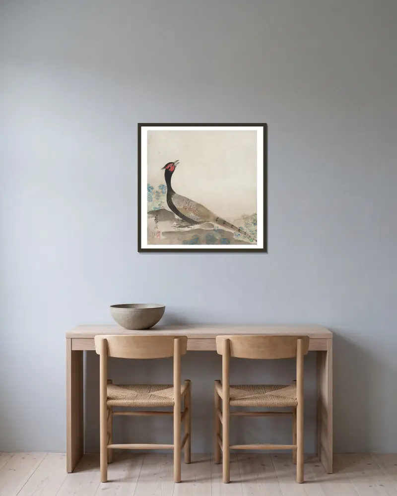 Fasan von Ogata Kōrin gerahmt an einer Wand