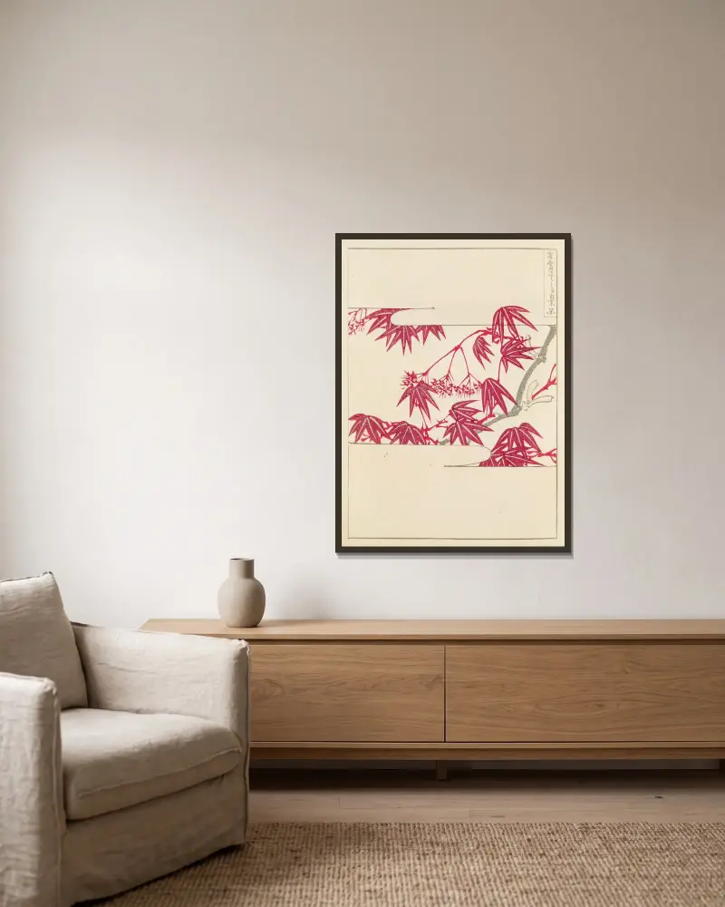 Shin-Bijutsukai Tafel 7 von Furuya Kōrin gerahmt an einer Wand