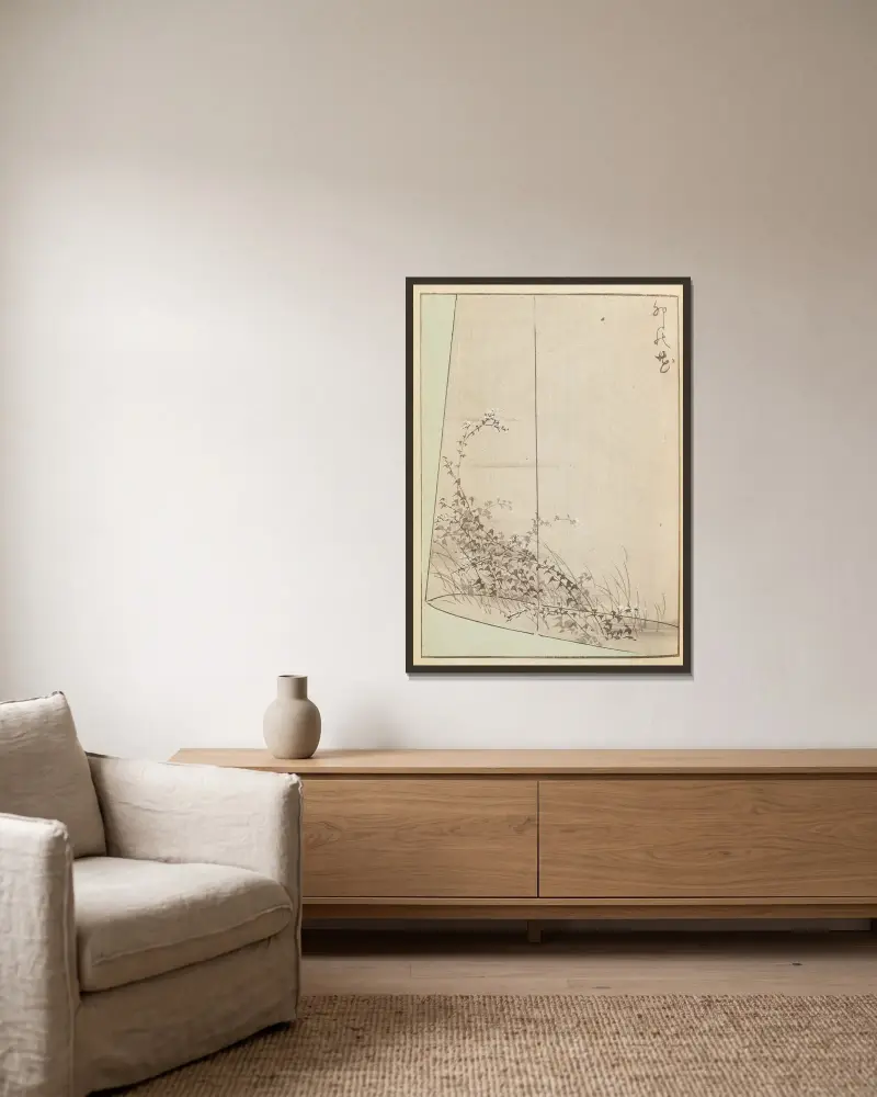 Shin-Bijutsukai Taf. 341 von Furuya Kōrin gerahmt an einer Wand