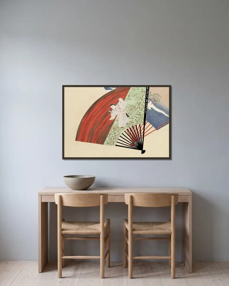 Tusen gräs Pl.01 av Kamisaka Sekka inramad på en vägg