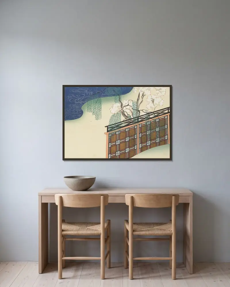 Tusen gräs Pl.02 av Kamisaka Sekka inramad på en vägg