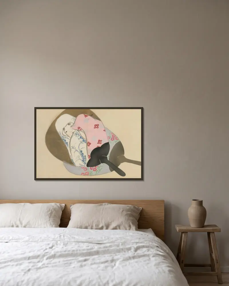 Fans (Senmen) av Kamisaka Sekka inramad på en vägg