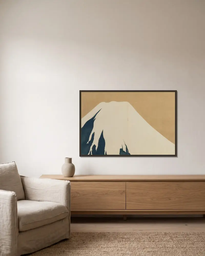 Mount Fuji (Fuji) av Kamisaka Sekka inramad på en vägg