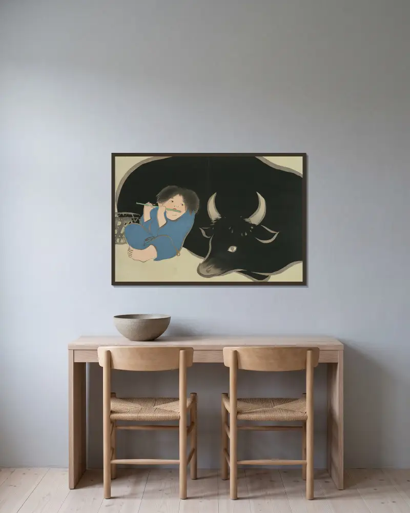 Pasák volů (Bokudó), Kamisaka Sekka v rámu na stěně