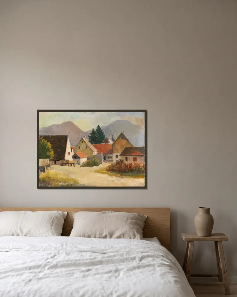 Baden Landscape av Karl Hofer inramad på en vägg