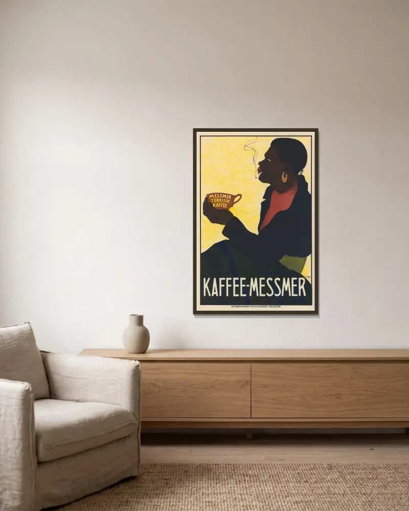 Kaffee-Messmer von Karl Hofer gerahmt an einer Wand