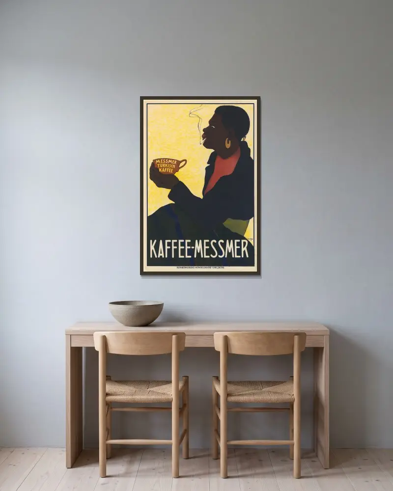 Kaffee-Messmer von Karl Hofer gerahmt an einer Wand
