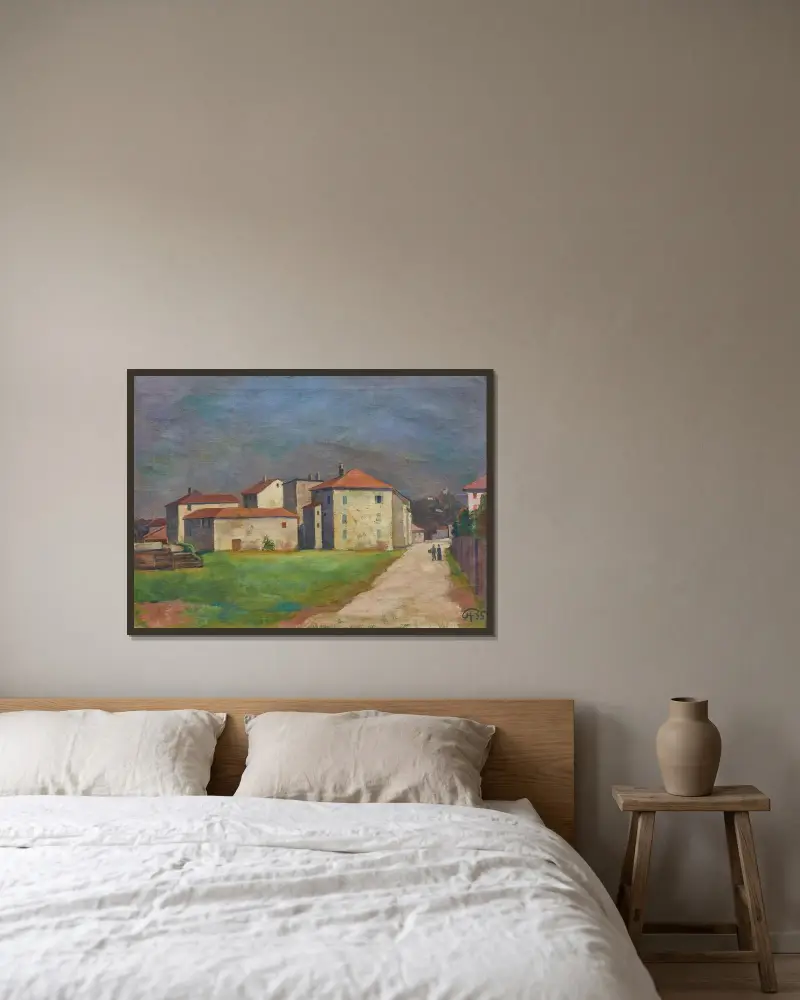 Tessiner Landschaft av Karl Hofer inramad på en vägg