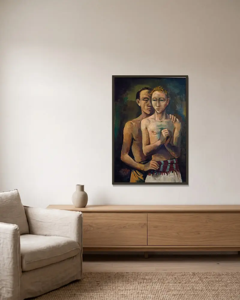 Two Friends, Karl Hofer w ramie na ścianie