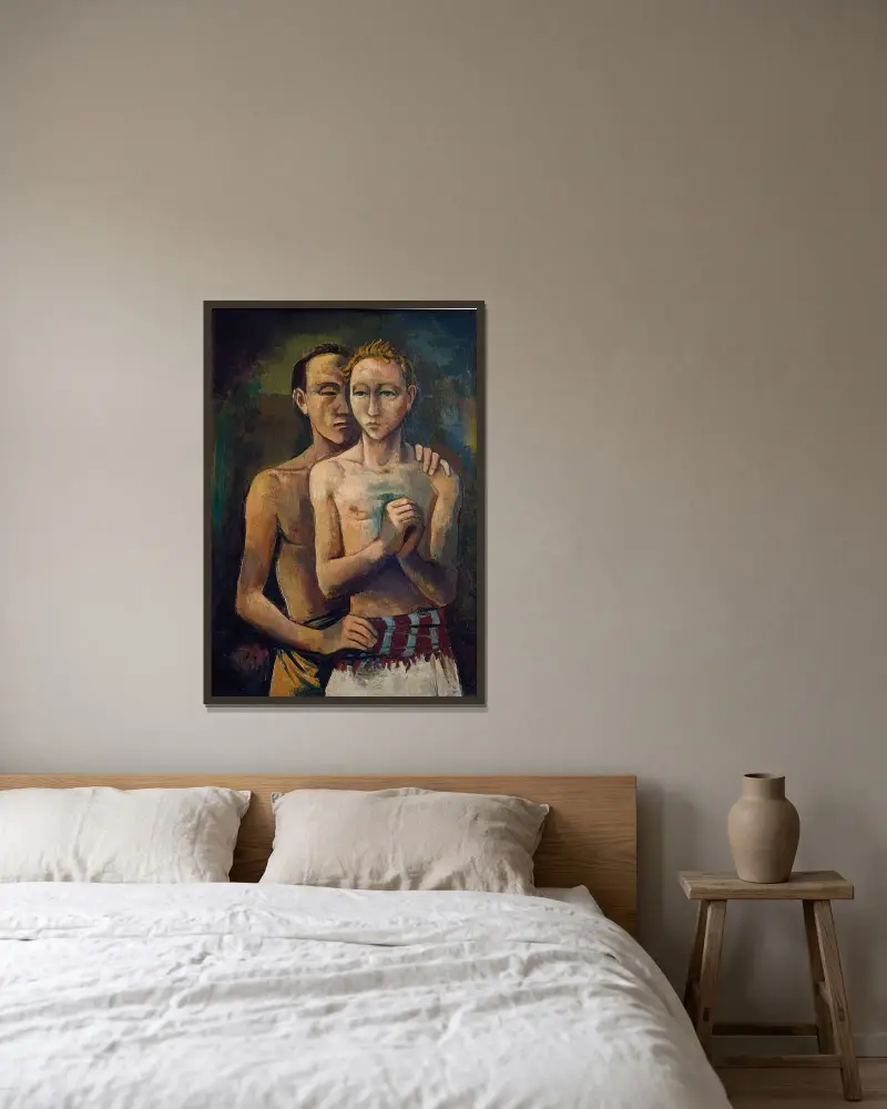 Two Friends, Karl Hofer w ramie na ścianie