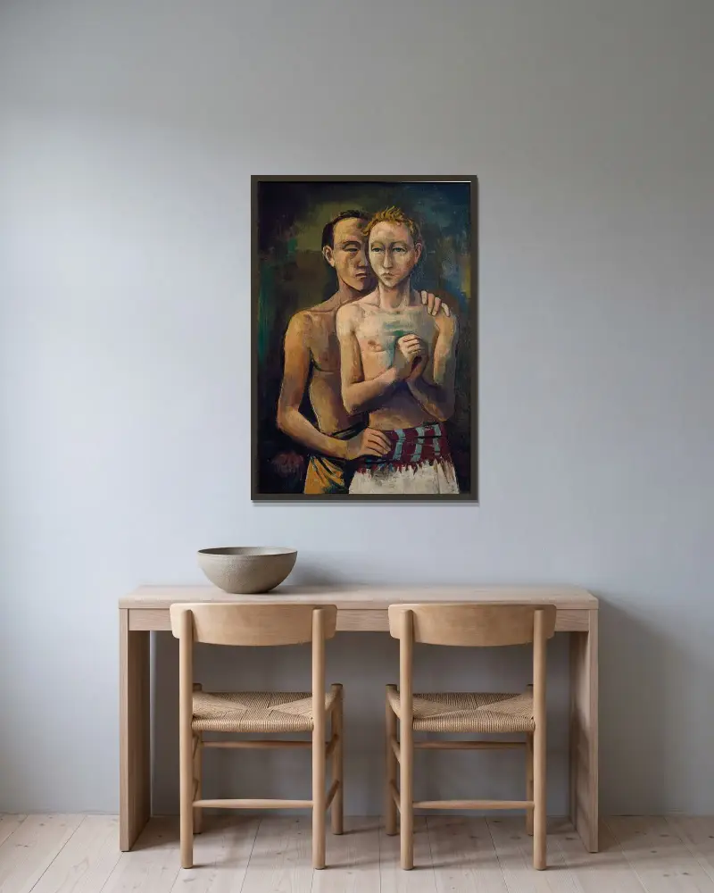 Two Friends, Karl Hofer w ramie na ścianie