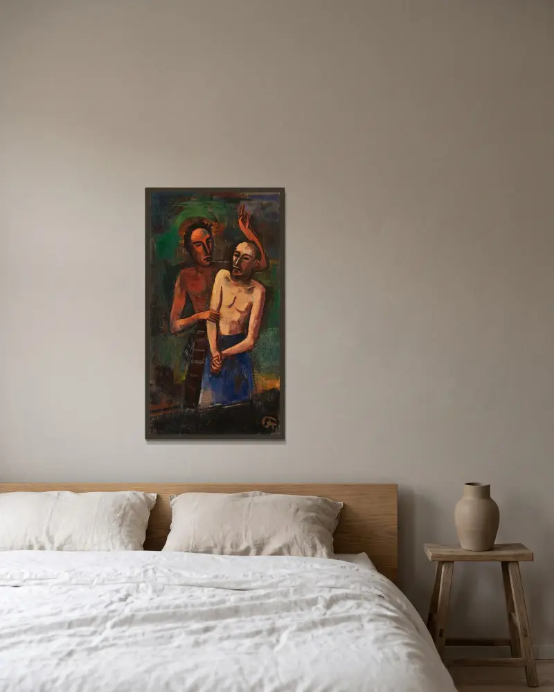 Two Men von Karl Hofer gerahmt an einer Wand