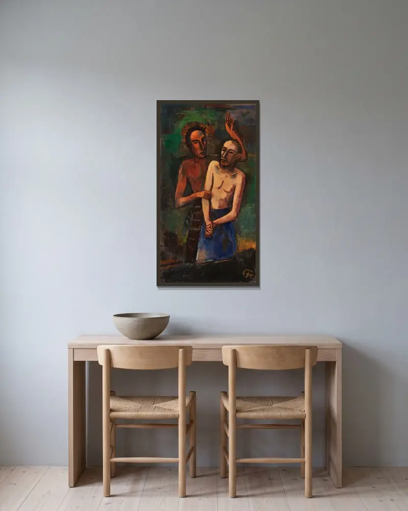 Two Men von Karl Hofer gerahmt an einer Wand