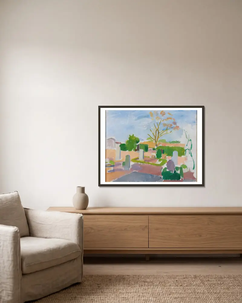 Friedhof, Christiansø von Karl Isakson gerahmt an einer Wand