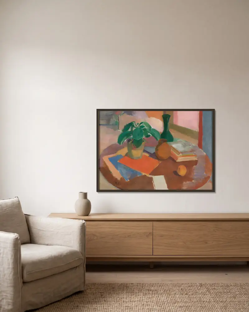 Stilleben von Karl Isakson gerahmt an einer Wand