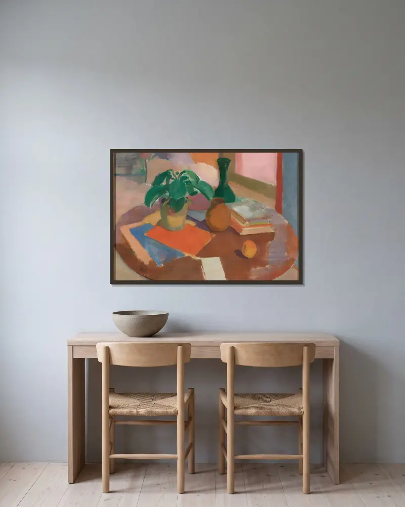 Stilleben von Karl Isakson gerahmt an einer Wand