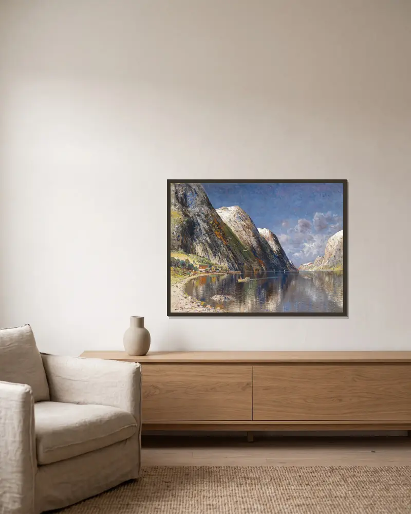 Drontheim Fjord von Karl Kaufmann gerahmt an einer Wand