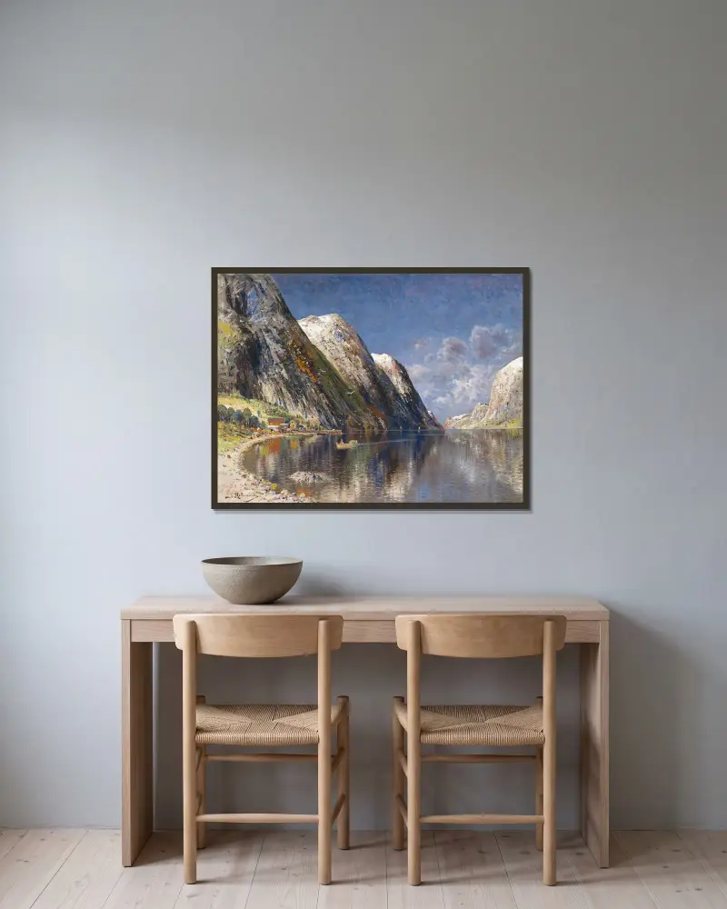 Drontheim Fjord von Karl Kaufmann gerahmt an einer Wand